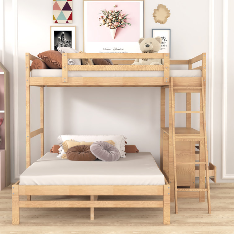 Lightsey twin over twin bunk bed with trundle harriet bee bed deals frame